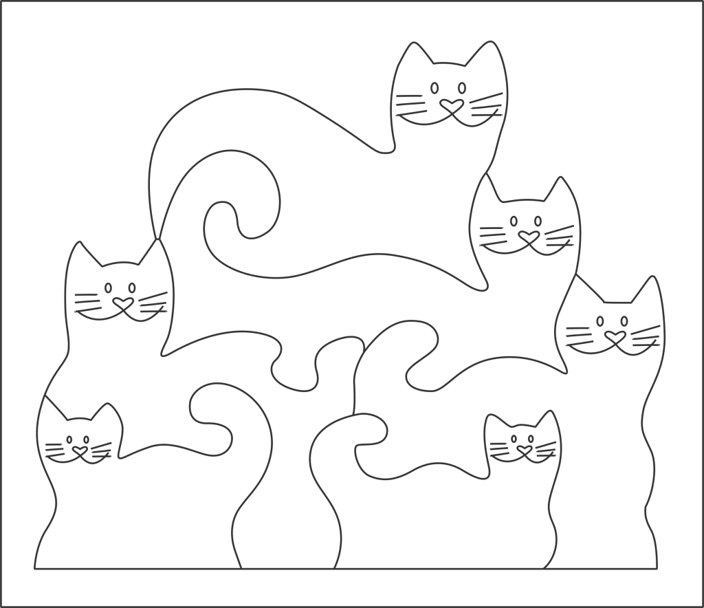 Gatos juntos — vector para corte CNC