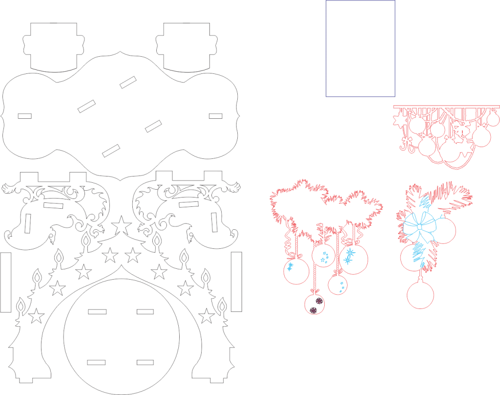 Adornos de trineos y esferas — vector para corte CNC