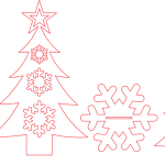 Árboles navideños con base de copos - Vector descarganle para corte CNC y grabado laser gratis | Stanser
