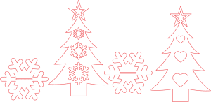 Árboles navideños con base de copos