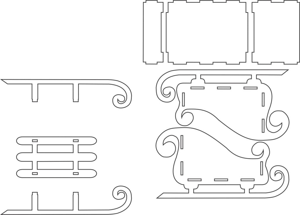 Trineo 2 — vector para corte CNC