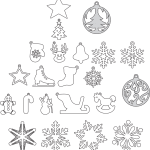 Colgantes de artículos invernales - Vector descarganle para corte CNC y grabado laser gratis | Stanser