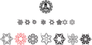 Siluetas de copos de nieve