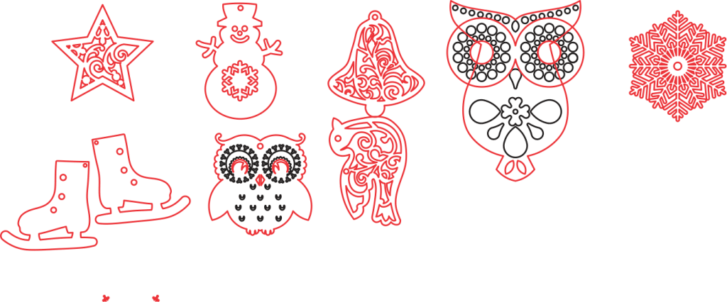 Colgantes diversos — vector para corte CNC
