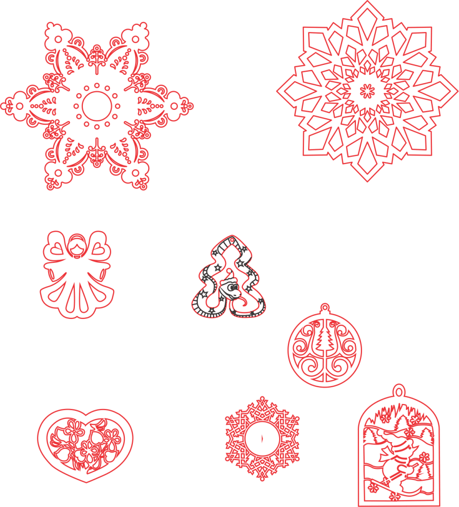 Imágenes decorativas de navidad — vector para corte CNC