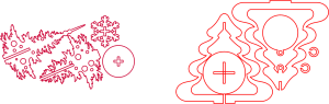 Pinos navideños con base
