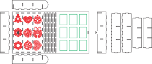 Caja para esferas con separaciones