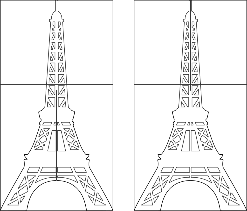 Cuadro de Torre Eiffel ensamblable — vector para corte CNC