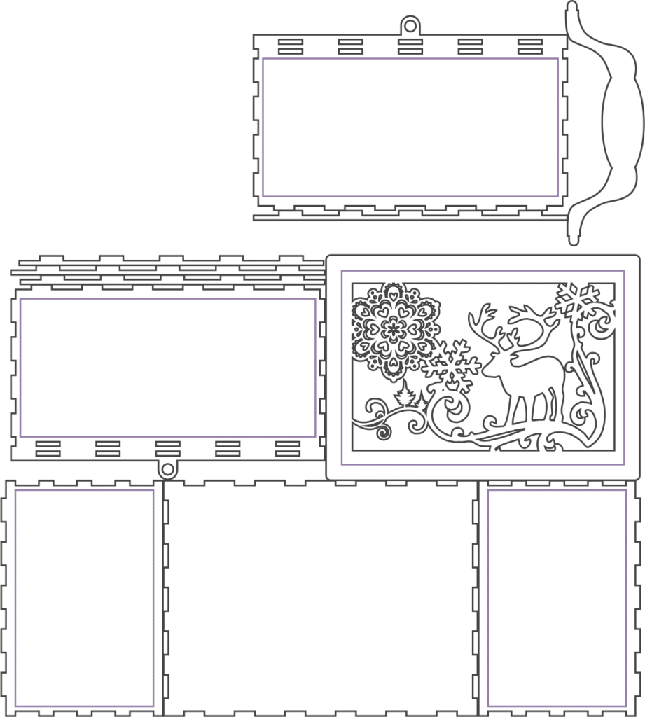 Caja de reno — vector para corte CNC