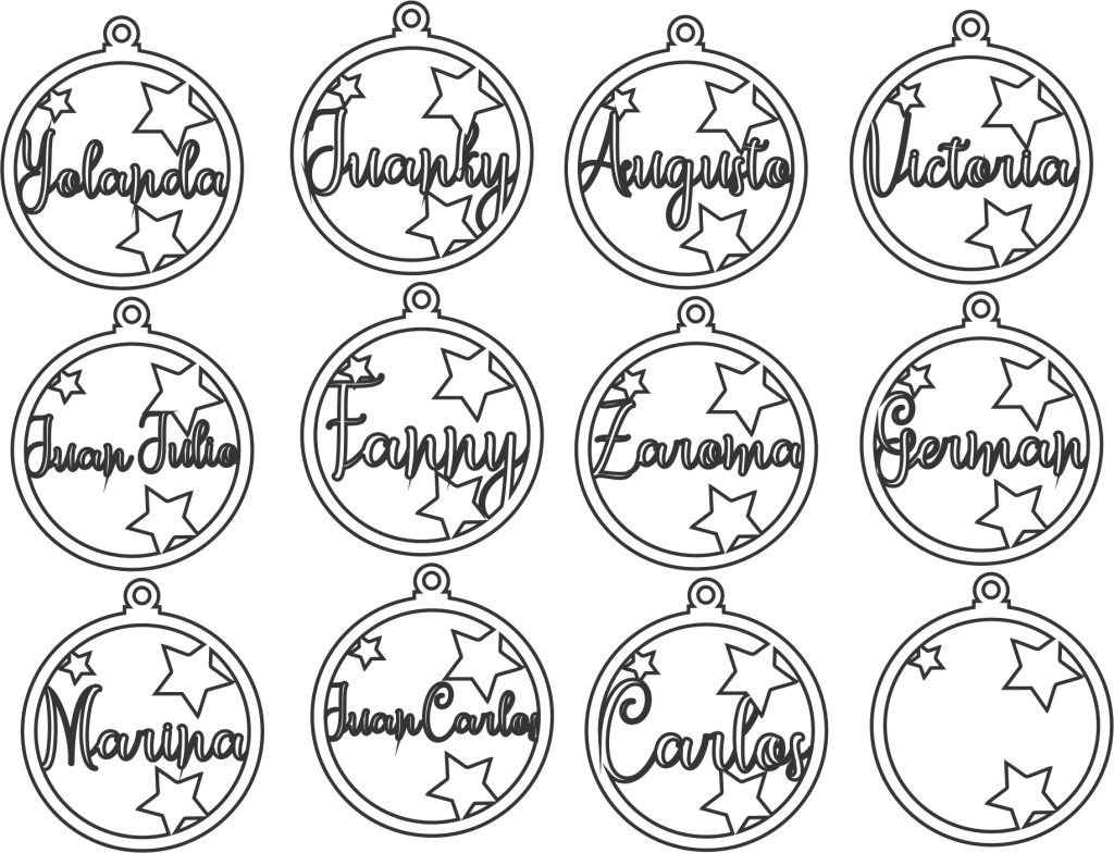 Esferas de estrellas personalizables — vector para corte CNC