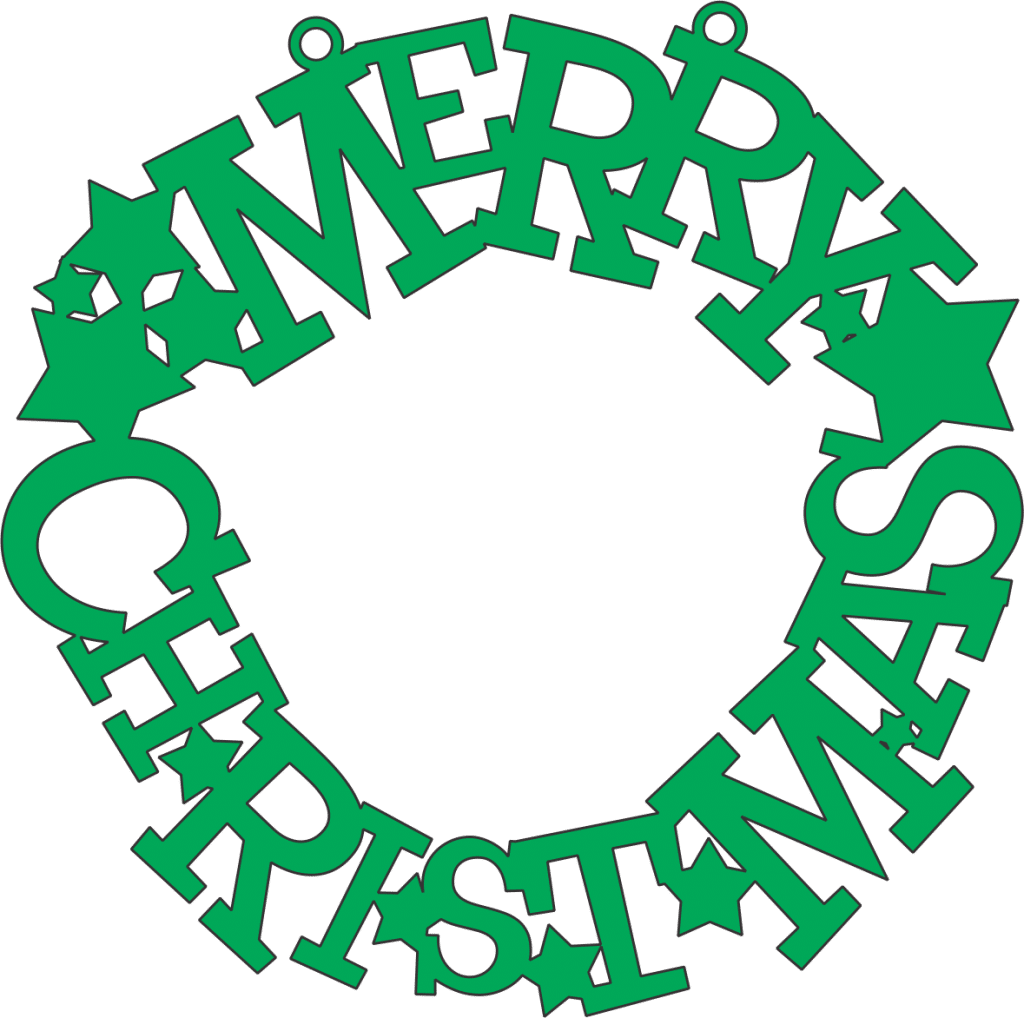 Corona «Merry Christmas» — vector para corte CNC