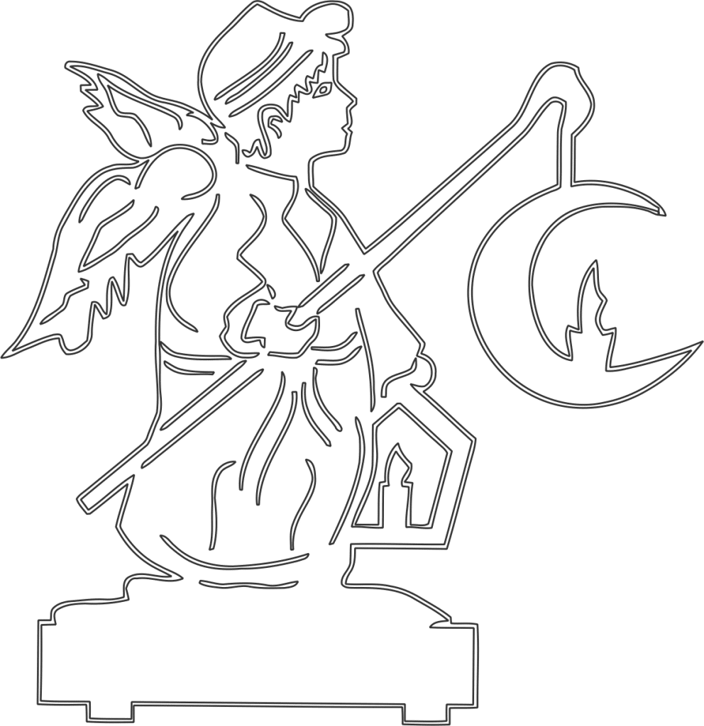 Ángel con farol — vector para corte CNC