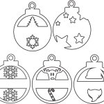 Esferas "Santa y reno" - Vector descarganle para corte CNC y grabado laser gratis | Stanser