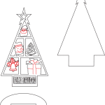 Árbol con base "Feliz Navidad" - Vector descarganle para corte CNC y grabado laser gratis | Stanser