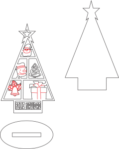 Árbol con base «Feliz Navidad»