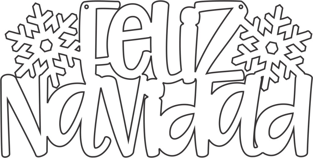 Letrero «Feliz Navidad» con orificios — vector para corte CNC