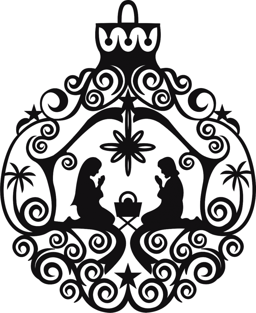 Esfera con nacimiento y espirales — vector para corte CNC