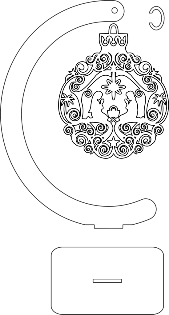 Adorno con esfera colgante «Navidad» — vector para corte CNC