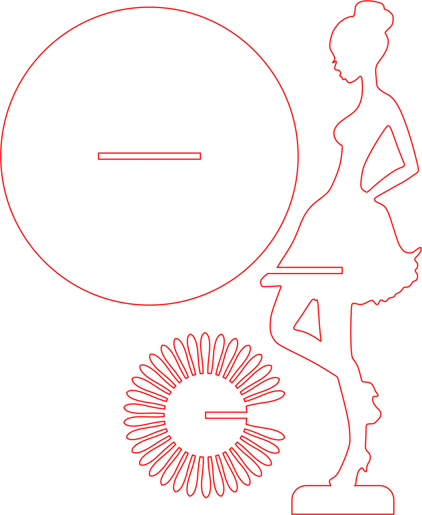 Perfil de mujer con base — vector para corte CNC