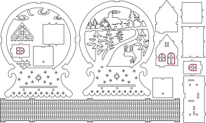Esfera de paisaje navideño