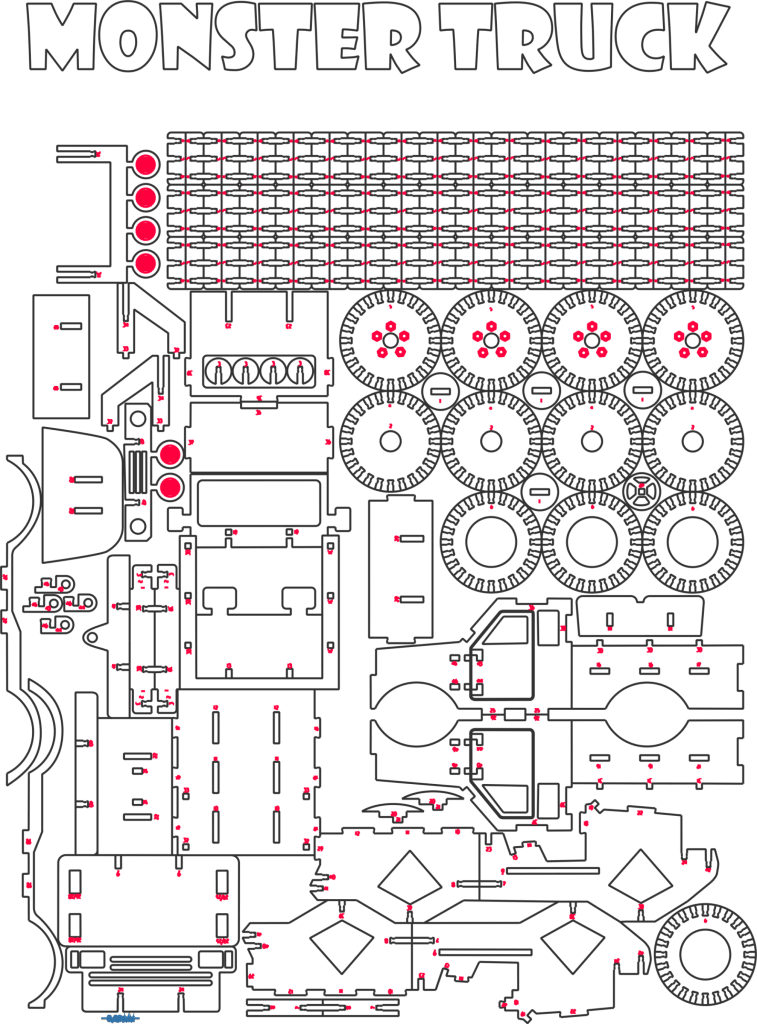 Monster Truck — vector para corte CNC