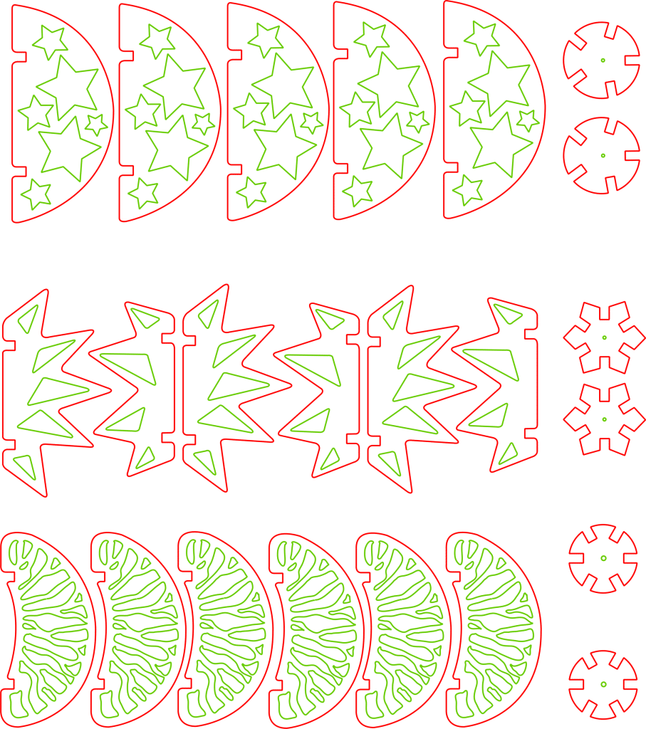 Esferas tridimensionales — vector para corte CNC