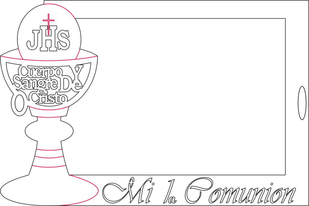 Portarretrato de primera comunión — vector para corte CNC