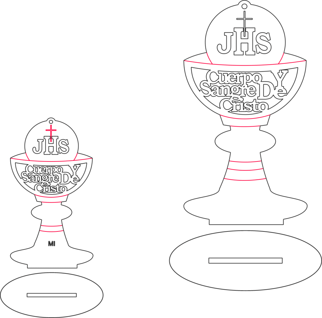 Par de cálices — vector para corte CNC
