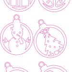 Set de esferas navideñas bidimensionales - Vector descarganle para corte CNC y grabado laser gratis | Stanser