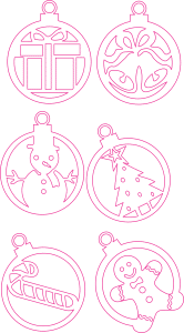 Set de esferas navideñas bidimensionales