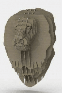 Cabeza de león 3D