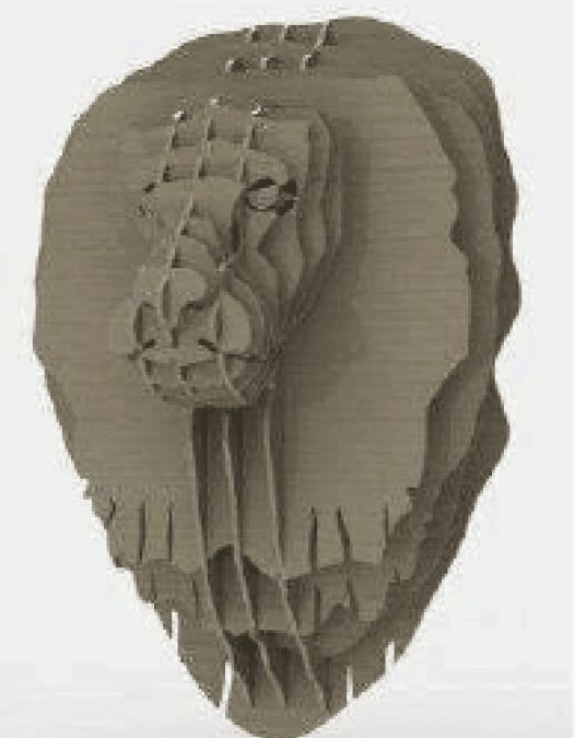 Cabeza de león 3D