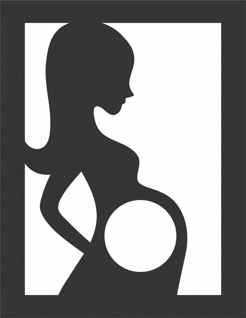 Portarretrato de mujer embarazada 2 — vector para corte CNC