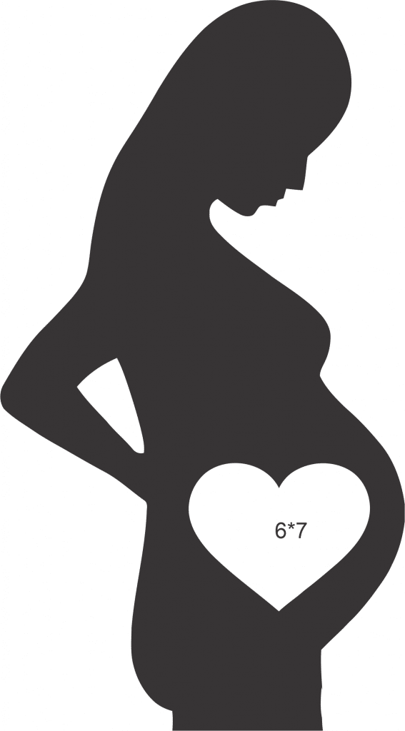 Portarretrato «Embarazada con corazón» — vector para corte CNC