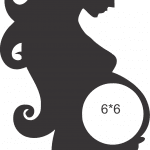 Portarretrato "Mujer embarazada de cabello largo" - Vector SVG DXF para Laser CO2 - Descargable gratis | Stanser