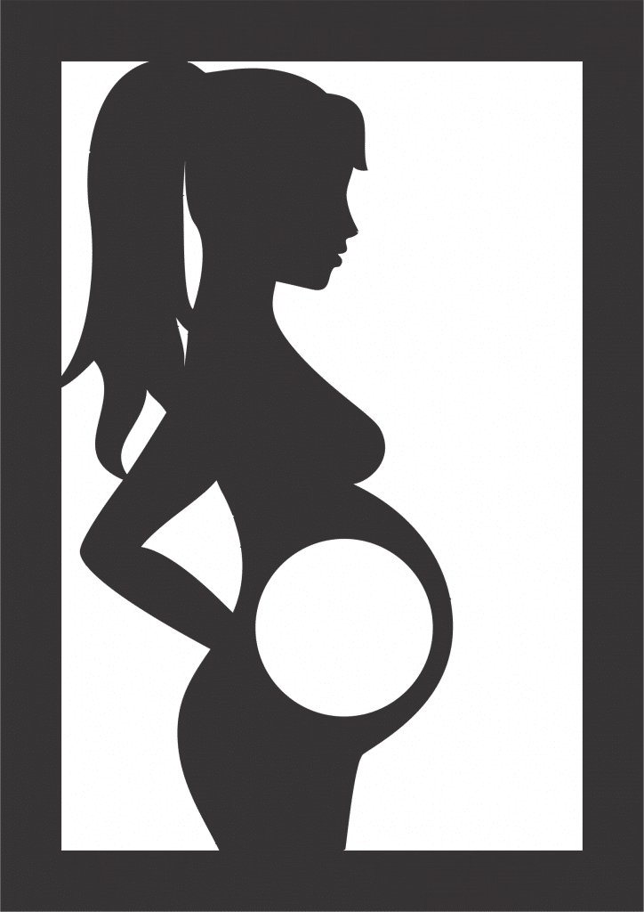 Portarretrato de mujer embarazada — vector para corte CNC