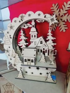 Adorno de casas navideñas