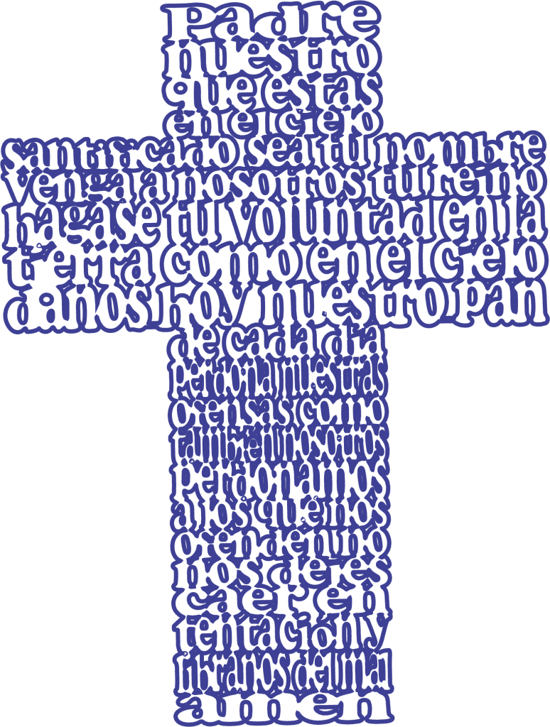 Padre Nuestro en cruz — vector para corte CNC