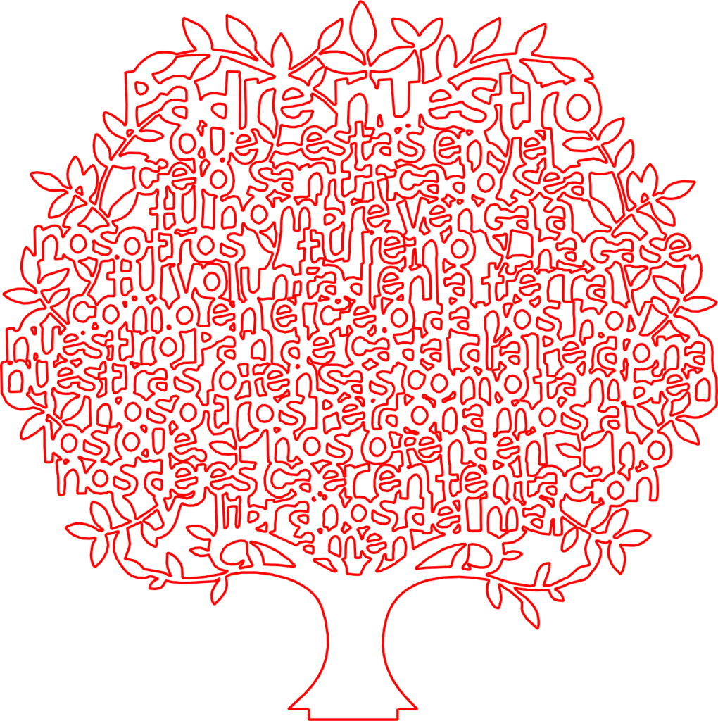 Árbol de Padre Nuestro — vector para corte CNC