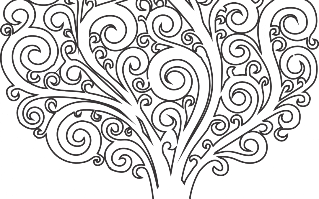 Árbol de copa redonda de espirales