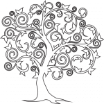 Árbol de espirales y hojas - Vector descarganle para corte CNC y grabado laser gratis | Stanser