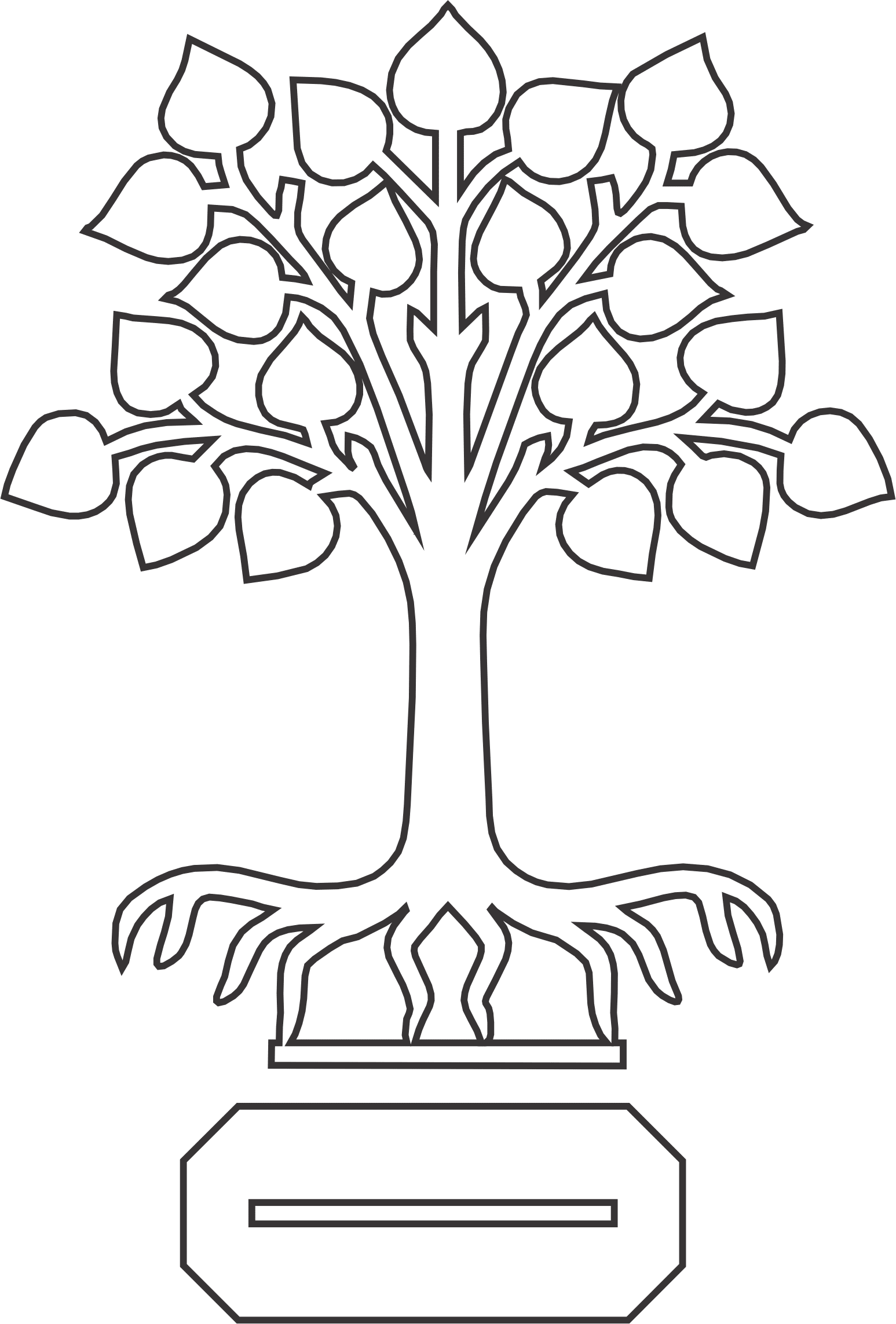 Árbol con raíces y base - Stanser