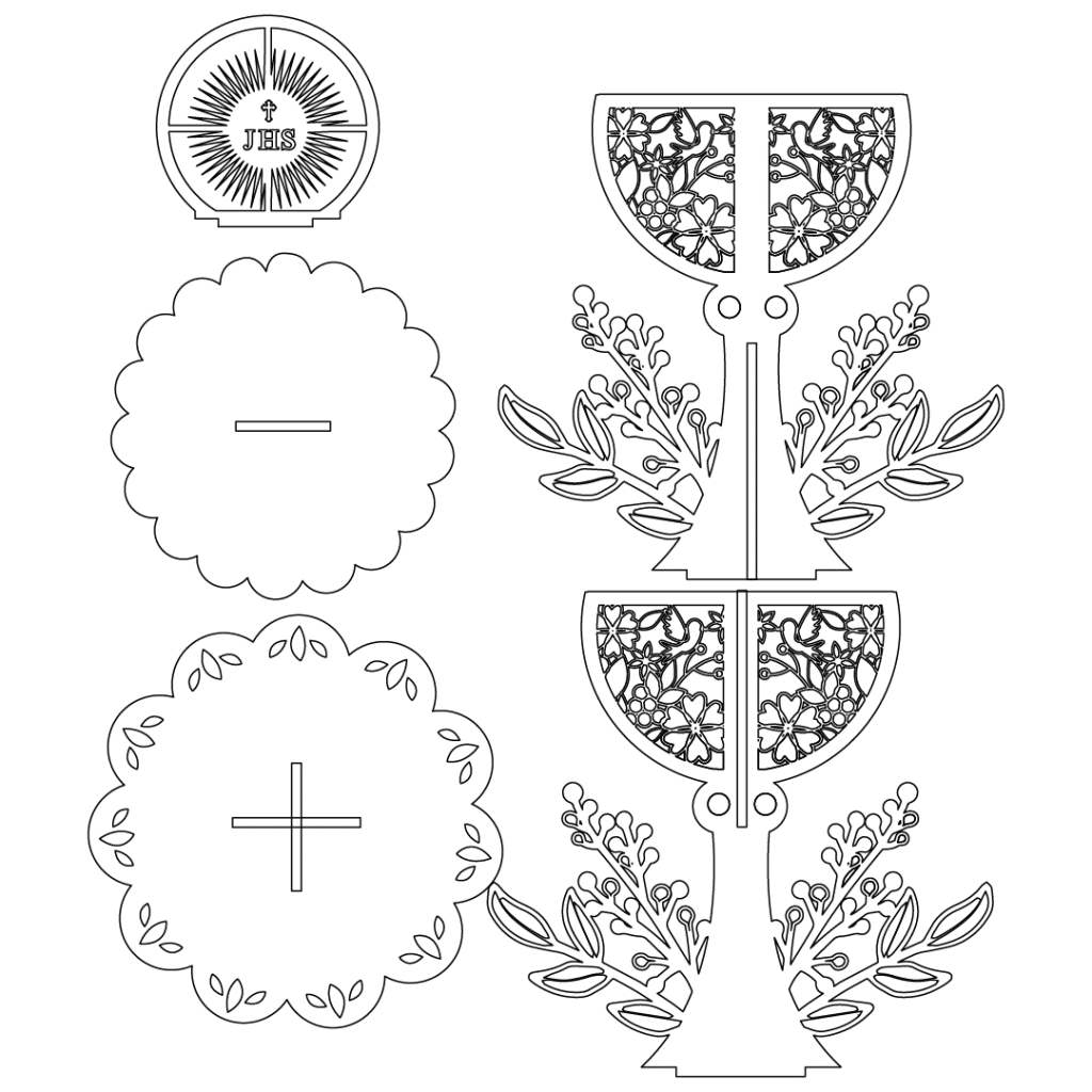 Centro de mesa «Cáliz» — vector para corte CNC