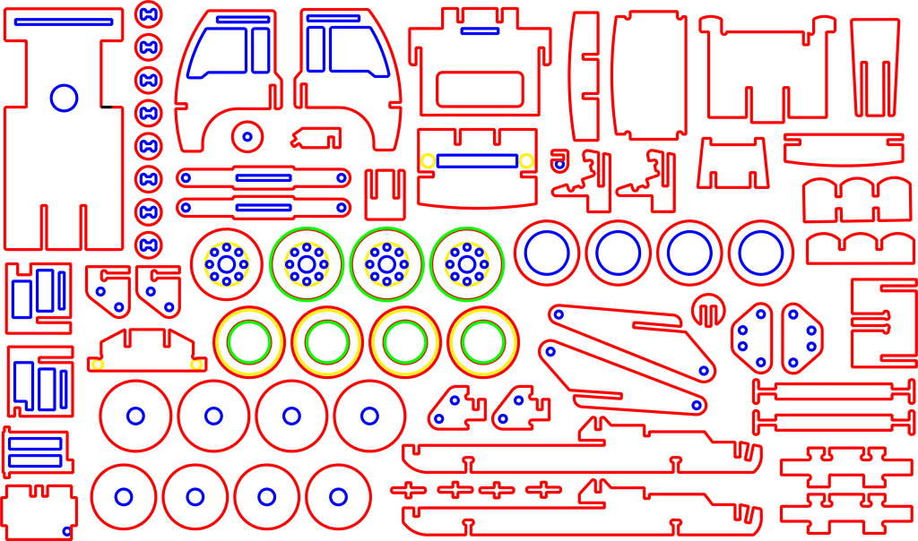 Camión de bomberos armable — vector para corte CNC