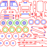 Camión de bomberos armable - Vector descarganle para corte CNC y grabado laser gratis | Stanser
