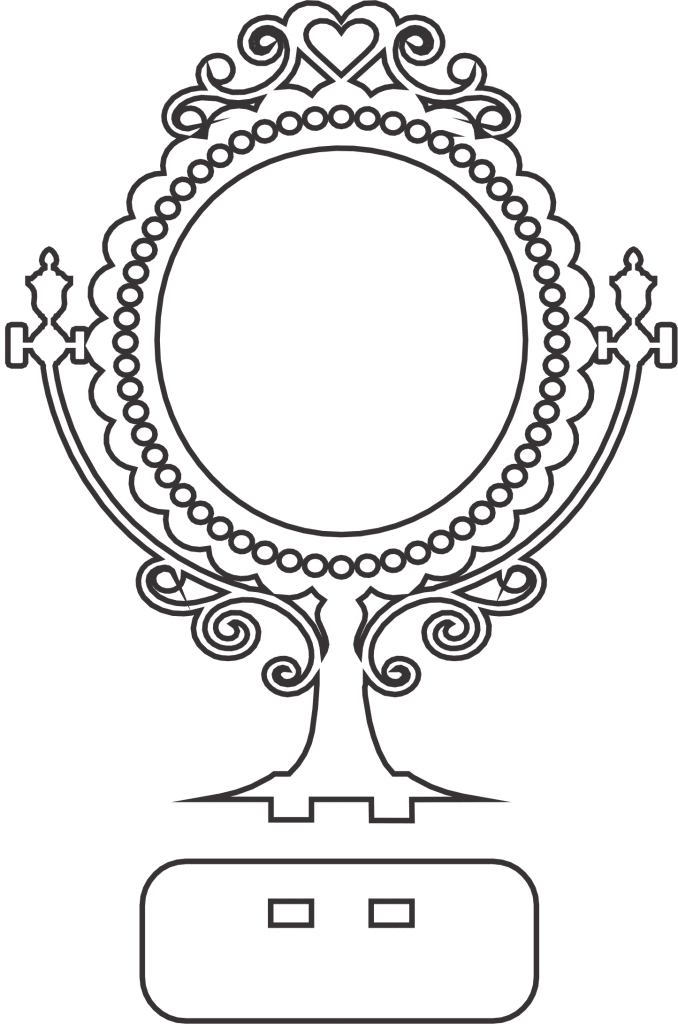 Espejos «Corazón» con base — vector para corte CNC