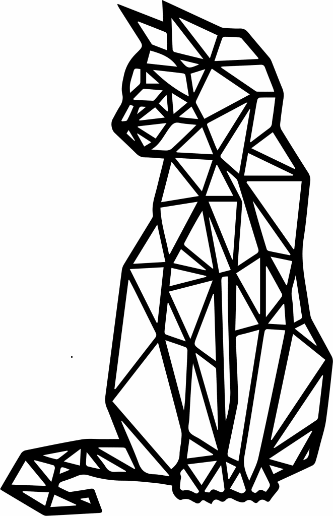 Gato con cola — vector para corte CNC
