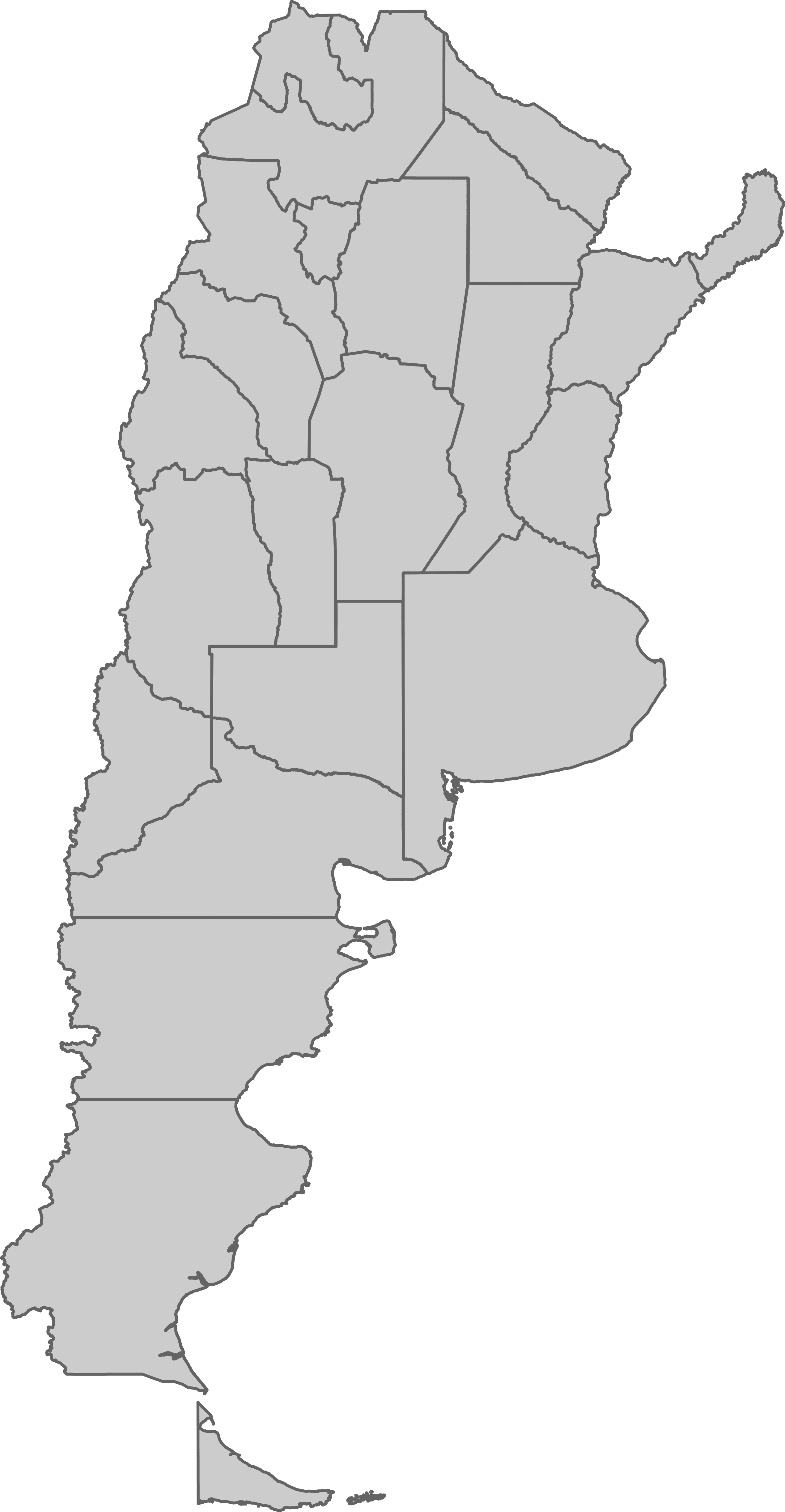 Mapa de Argentina con división política - Stanser