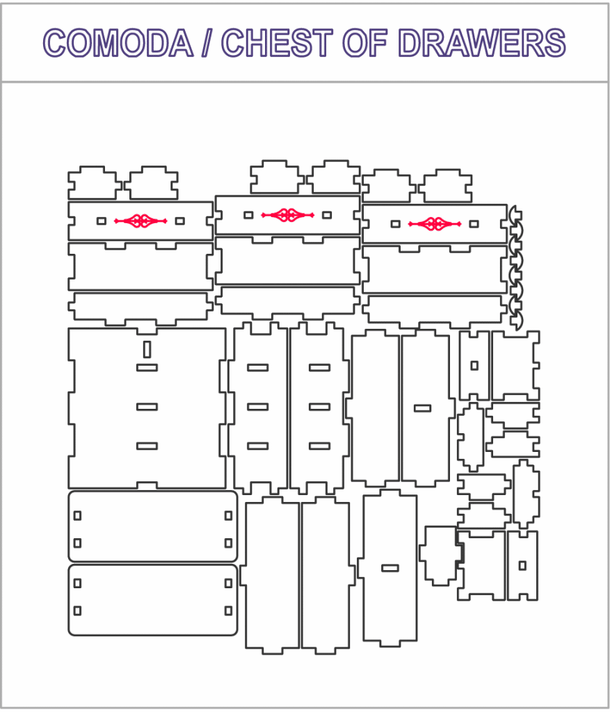 Cómoda — vector para corte CNC