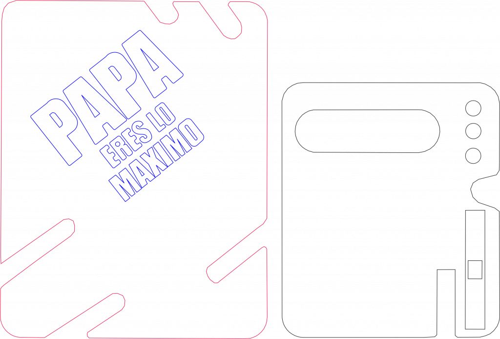 Portacelular «Papá eres lo máximo» — vector para corte CNC